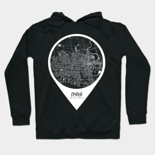 Omaha, USA City Map - Travel Pin Hoodie